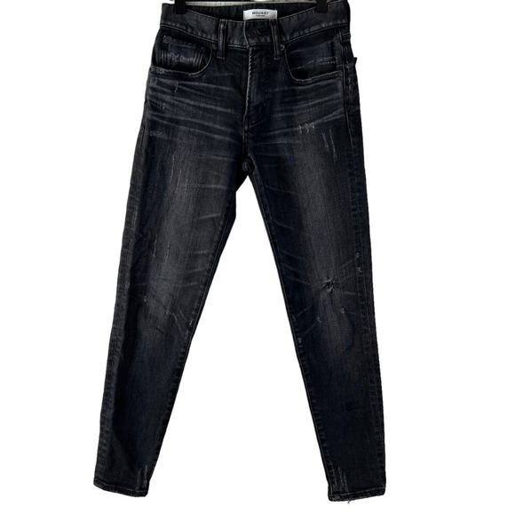 Moussy Vintage Belver Skinny Jeans Black Wash Denim Distressed Stretch Size 23 - Picture 3 of 12